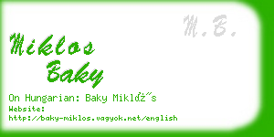 miklos baky business card